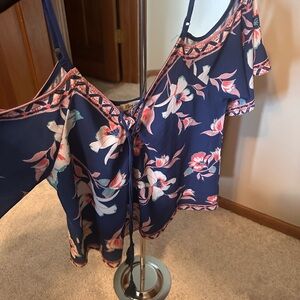 Floral Navy Summer Women's Top